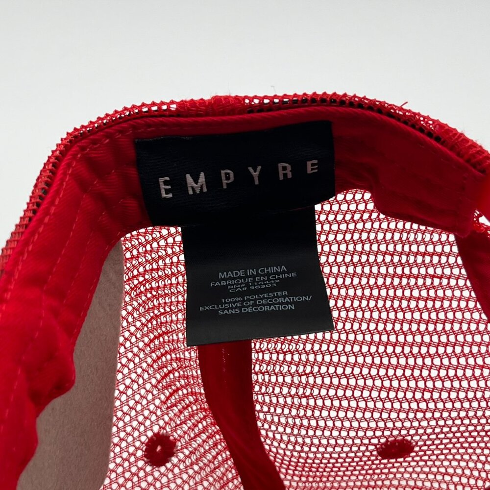 Empyre Foam Trucker Snapback Hat Cap OSFA Red/Black Skeleton Flower NEW - Picture 6 of 6
